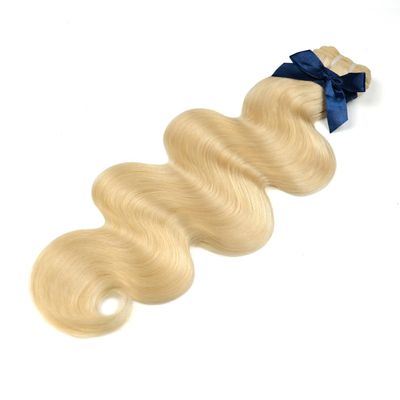 VQQSWAN Raw Bundles Human Hair Body Wave, Bleachable & Dyeable, No Shedding, No Tangles, 15A Raw Vietnamese Hair Bundles, 22Inch, 3X Longer Lifespan, 613 Bleach Blonde