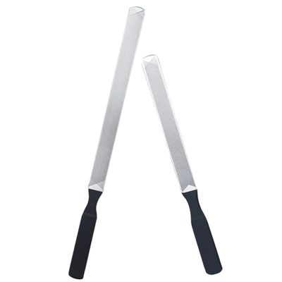 CLISPEED 2pcs Stainless Steel Non-Rust Nail Files for Thick Nails Double-Sided Metal Manicure Tools 13cm 18cm Black Files for Home and Salon Use