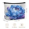 VTCTOASY Blue Peony Makeup Bag for Women Compact & Spacious Makeup Pouch Small Toiletry Bags with Zipper Portable Waterproof Coin Purse Pu Leather Travel Organizer Pouches view 2