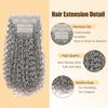 Gray Deep Wave Clip in Hair Extensions - 26 Inch Real Remy Soft Silver Human Hair, 120g 7pcs,Silver Gray Human Hair Extensions Clip ins for Women view 3