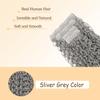 Gray Deep Wave Clip in Hair Extensions - 26 Inch Real Remy Soft Silver Human Hair, 120g 7pcs,Silver Gray Human Hair Extensions Clip ins for Women view 4