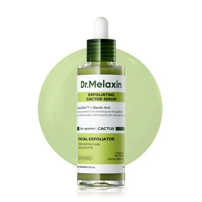 Dr.Melaxin Cactox Exfoliating Peel Shot Serum Gentle AHA/PHA Facial Exfoliator with Cactus Extract & Peptides, Pore Minimizing, Blackhead Removal, Moisturizing Hydrating Glow for All Skin Types