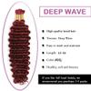 #99J Burgundy Braiding Human Hair for Boho Braiding Human hair 3 Bundles 26 26 26 Inch Burgundy Deep Wave Boho Hair for Bulk Braids Human Hair Extensions 50 Gram Per Bundle view 3