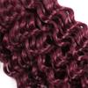#99J Burgundy Braiding Human Hair for Boho Braiding Human hair 3 Bundles 26 26 26 Inch Burgundy Deep Wave Boho Hair for Bulk Braids Human Hair Extensions 50 Gram Per Bundle view 4