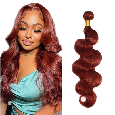34 Inch Reddish Brown Bundles Body Wave Aubrn Bundles Human Hair Copper Red Bundle Human Hair Unprocessed Virgin Color 33 Body Wave Bundle 50g