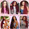 #99J Human Braiding Hair for Boho Braids 12 12 12 Inch #99J Burgundy Deep Wave Bulk Human Hair Wine Red Knotless Boho Braiding Curly Virgin Hair Extensions 150g view 2