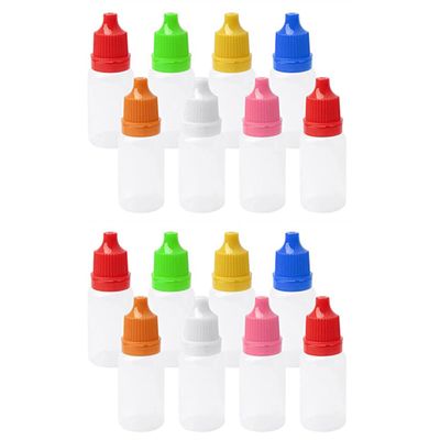 Beavorty 50pcs 10ml Translucent Squeezable Eye Dropper Bottles Portable Empty Liquid Containers for Travel and Daily Use Random Color