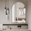 24x32 Inch Black Metal Framed Arched Bathrrom Mirror for Wall view 1