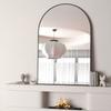 24x32 Inch Black Metal Framed Arched Bathrrom Mirror for Wall view 2