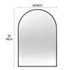 24x32 Inch Black Metal Framed Arched Bathrrom Mirror for Wall view 4
