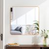 30 in x 30 in Gold Metal Framed Square Bathrrom Mirror for Wall. view 1