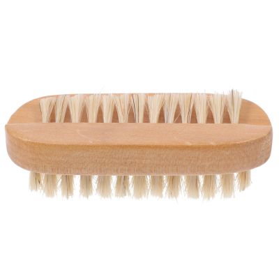 CATIEBYE Wooden Nail Cleaning Brush with Natural Boar Bristle, Manicure Dust Scrub Brush for Home and Salon Use, Fingernail Cleaning Tool for Precise Nail Art Maintenance