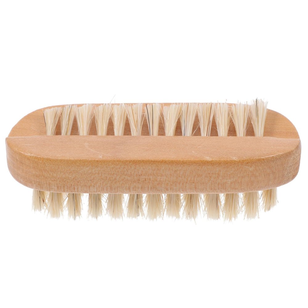 CATIEBYE Wooden Nail Cleaning Brush with Natural Boar Bristle, Manicure Dust Scrub Brush for Home and Salon Use, Fingernail Cleaning Tool for Precise Nail Art Maintenance