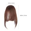 VILLCASE Women Clip-on Hair Bangs Extensions, Fluffy Air Bangs Fringe, Natural Light Brown Fake Front Hair Fringe for Daily Wear view 2