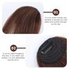 VILLCASE Women Clip-on Hair Bangs Extensions, Fluffy Air Bangs Fringe, Natural Light Brown Fake Front Hair Fringe for Daily Wear view 3