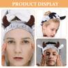 DINHEAROM Cow Print Headbands 2pcs Set, Soft Elastic Facial Hairbands for Women Spa, Makeup, Face Washing, Shower Use view 3