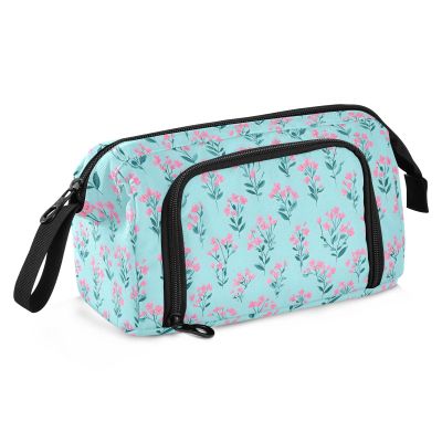 Bolaz Aqua Floral Large Capacity Pencil Case Pen Bag Zipper Pencil Pouch Big Aesthetic organizer Back to School Supplies