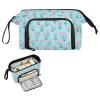 Bolaz Aqua Floral Large Capacity Pencil Case Pen Bag Zipper Pencil Pouch Big Aesthetic organizer Back to School Supplies view 2