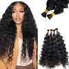 Deep Wave I Tip Hair Extensions Human Hair 16 Inch #1B Natural Black 50G view 1