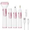 4-in-1 Electric Shaver for Women Portable Cordless Body Shaver Rechargeable Waterproof 3D Floating Head Low-Noise Painless Hair Removal Wet/Dry Use for Ladies Pubic, Legs, Face, Underarms view 1