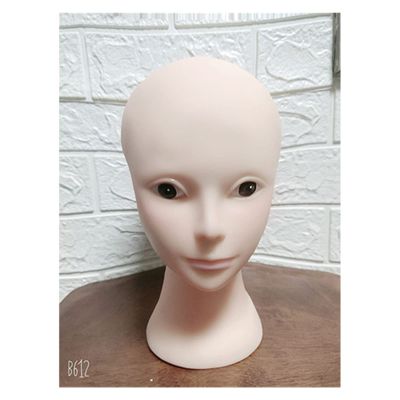Bald Head Model Wig Makeup Beauty Doll Props Hat Display(Bald Head Trumpet Without Makeup)