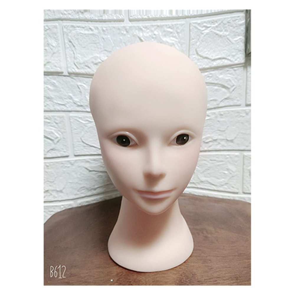 Bald Head Model Wig Makeup Beauty Doll Props Hat Display(Bald Head Trumpet Without Makeup)