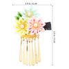 ABOOFAN Japanese Style Tassel Flower Barrette Hair Clip for Wedding Bridal and Kimono Hairstyle, Pink Yellow Green Decorative Traditional Hairpin for Women view 2