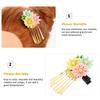 ABOOFAN Japanese Style Tassel Flower Barrette Hair Clip for Wedding Bridal and Kimono Hairstyle, Pink Yellow Green Decorative Traditional Hairpin for Women view 3