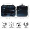 VstaDank Cool Cyan Black Wolf Toiletry Bag for Women Men Shaving Bag with Zipper Easy to Clean Portable Bathroom Shower Bags Large Waterproof Cosmetic Bags Leather Travel Makeup Pouch view 2