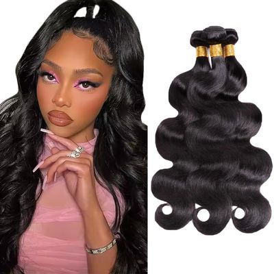 #1B Human Hair Bundles Body Wave Bundles Human Hair 16 18 20 Inch NerriHou Brazilian Virgin Hair Natural Color Body Wave Human Hair Bundle Hair Extensions 3 Bundle 150 Gram