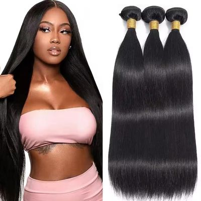 #1B Human Hair Bundles Straight Bundles Human Hair 14 16 18 Inch NerriHou Brazilian Virgin Hair 3 Bundle Natural Color Straight Bundles Human Hair Extensions 50 Gram Per Bundle