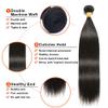 #1B Human Hair Bundles Straight Bundles Human Hair 14 16 18 Inch NerriHou Brazilian Virgin Hair 3 Bundle Natural Color Straight Bundles Human Hair Extensions 50 Gram Per Bundle view 3