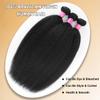 20 22 24 Inch Kinky Straight Bundles Yaki Straight Human Hair 3 Bundles Natural Black Color 100% Unprocessed Brazilian Virgin Hair Bundles Full and Thick, Silky Soft, No Shedding, No Smell view 3
