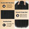 20 22 24 Inch Kinky Straight Bundles Yaki Straight Human Hair 3 Bundles Natural Black Color 100% Unprocessed Brazilian Virgin Hair Bundles Full and Thick, Silky Soft, No Shedding, No Smell view 4