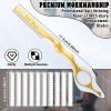 Hair Razors for Cutting, 6.89" Stainless Steel Hair Thinning Razor Kit with 10Pcs Replacement Blades, Professional Styling Texturizing Cutting Razor Tool for Salon and Home(Gold) view 2
