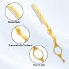 Hair Razors for Cutting, 6.89" Stainless Steel Hair Thinning Razor Kit with 10Pcs Replacement Blades, Professional Styling Texturizing Cutting Razor Tool for Salon and Home(Gold) view 3
