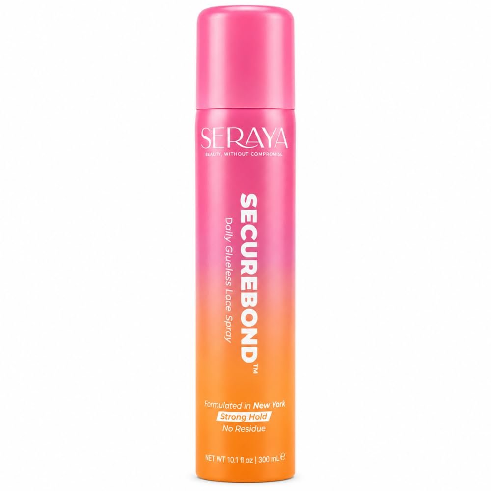SERAYA SecureBond Glueless Lace Melting Spray, Strong Hold Wig Spray for Lace Front Wigs & Frontals, Fast-Drying, Sweat-Resistant, Invisible Finish with Panthenol & Botanical Oils (10.1 Ounce)