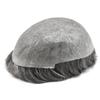 Super Thin Skin Mens Toupee 0.03mm Ultra Thin Skin Hair System For Men Human Hair Black Brown Blonde Gray V-looped Hairpiece 8''x10''-70%,#1B30 Natural Black With 30% Gray view 3