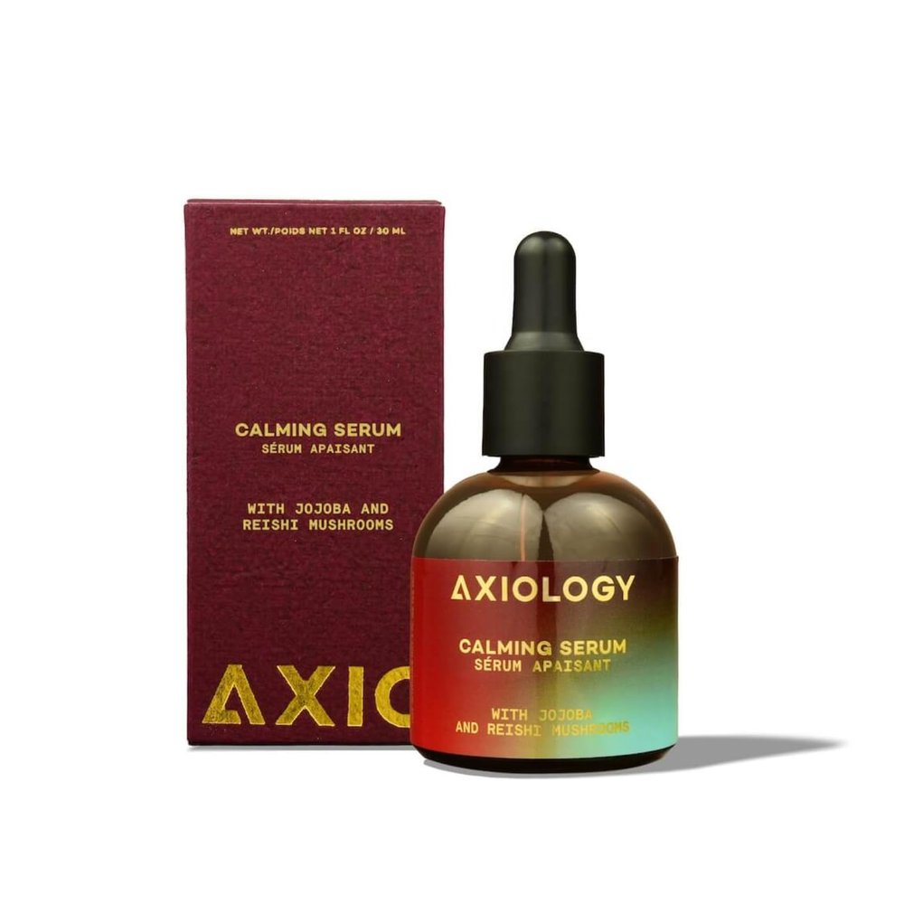Axiology Serenity Serum with Reishi Mushroom & Jojoba Oil Lightweight Face Serum for Sensitive Skin Combats Redness, Deeply Hydrates, Nourishes, Soothes Skin Plant Based Vegan Cruelty Free 1oz