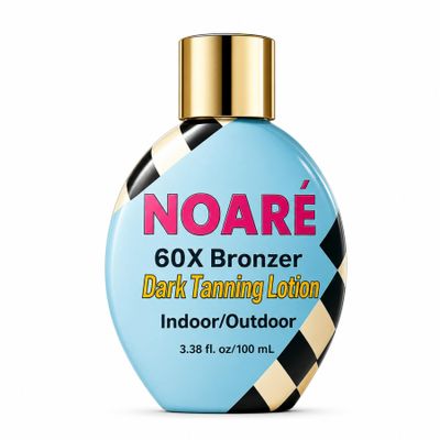 NOARE Tanning Lotion for Tanning Beds - Indoor & Outdoor Tanning Lotion with Bronzer, 60X Dark Bronzer Tanning Bed Lotion, Gradual Self Tanner, Instant Bronze Glow, Tan Extender Lotion, 3.38 Fl Oz