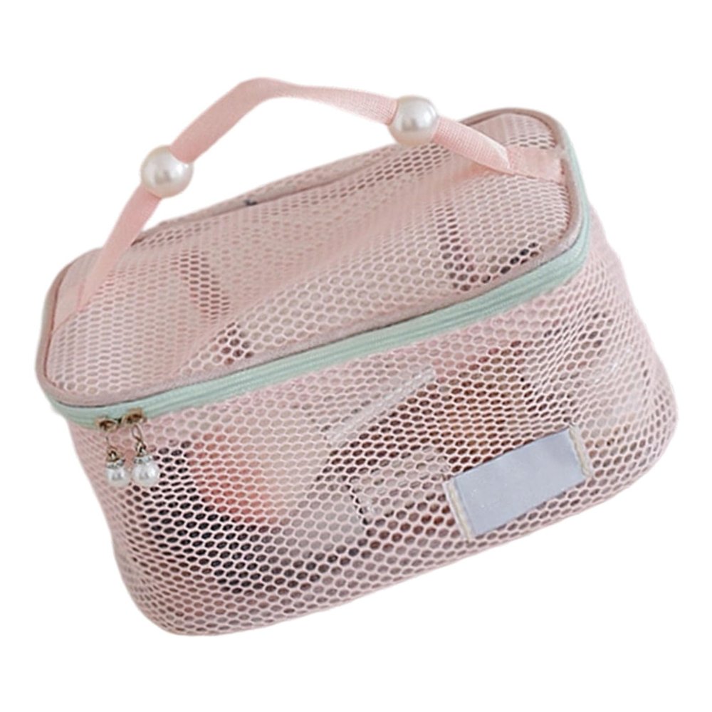 HUJIUTUO Large Capacity Travel Toiletry Organizers Breathable Meshes Cosmetic Storage Bag With Zippers for Makeup Brushes