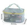 HUJIUTUO Large Capacity Travel Toiletry Organizers Breathable Meshes Cosmetic Storage Bag With Zippers for Makeup Brushes view 3