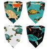 RODAILYCAY 4 Pack Sea Turtle Pattern Hair Scarf Headband for Women Girls Non Slip Head Covers Elastic Triangle Head Scarf Bandana view 1