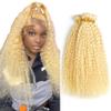 613 Kinky Curly Bundles Human Hair Blonde Bundle Double Weft Brazilian Hair Extensions Soft And Silky 20 22 24 Inch 3 Bundles 150g view 1