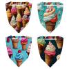 RODAILYCAY 4 Piece Hair Scarf Headband for Women Girls Ice Cream Non Slip Head Covers Elastic Triangle Head Scarf Bandana view 1