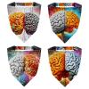 RODAILYCAY 4 PCS Hair Scarfs, Elastic Hair Scarf Headband, Artistic Brain Triangle Kerchief, Non Slip Head Hairband Bandanas view 1
