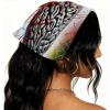 RODAILYCAY 4 PCS Hair Scarfs, Elastic Hair Scarf Headband, Artistic Brain Triangle Kerchief, Non Slip Head Hairband Bandanas view 2