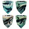 RODAILYCAY 4 Pieces Hair Scarf Headband for Women Girls Whale Non Slip Head Covers Elastic Triangle Head Scarf Bandana view 1