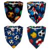 RODAILYCAY Soccer Football 4 PCS Hair Scarfs, Elastic Hair Scarf Headband, Triangle Kerchief, Head Hairband Bandanas view 1