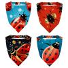RODAILYCAY 4 Pieces Triangle Head Scarf, Chiffon Hair Bandanas Kerchief, Elastic Hair Scarf Bandanas for Women Girls Ladybug view 1